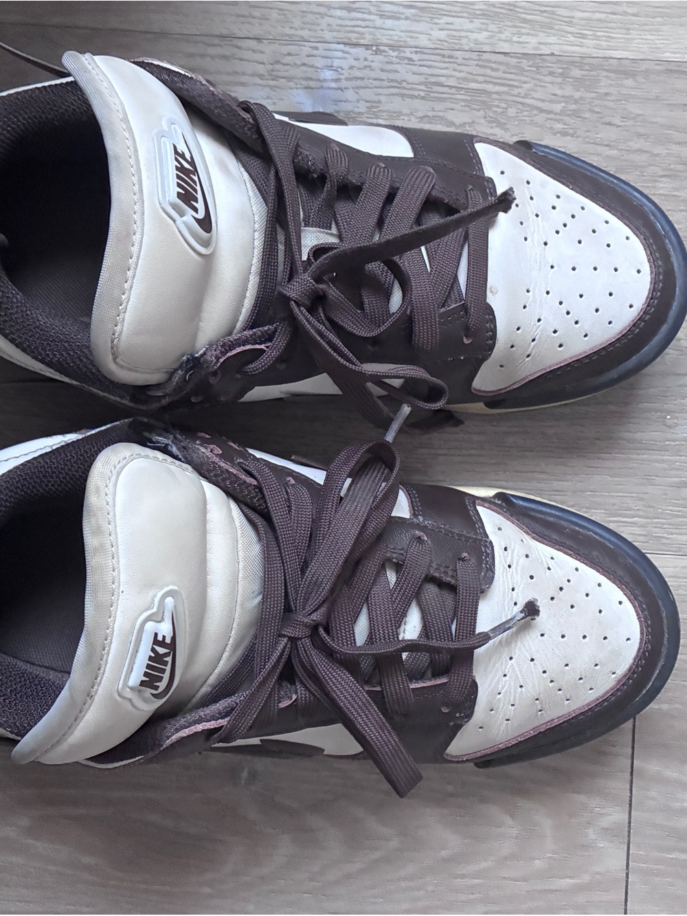 Nike Kids Brown and Cream High-Top Sneakers
